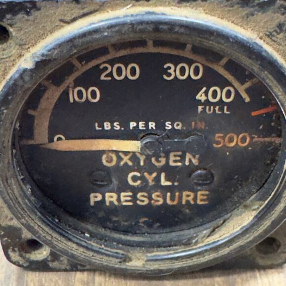 VNTG Warbird General Electric Low Pressure Oxygen Gage Original Hardware READ